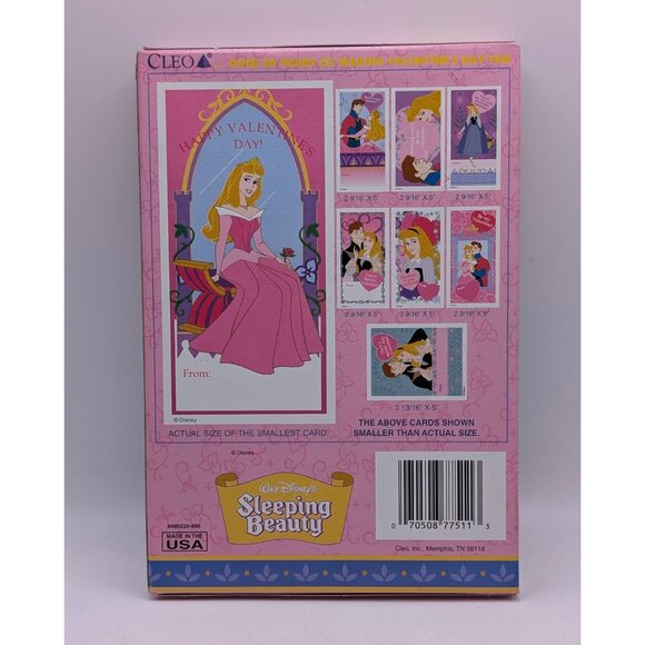 NEW Disney Sleeping Beauty Valentines Day Cards 32 Count Vintage Cleo VTG 90s - Picture 3 of 3